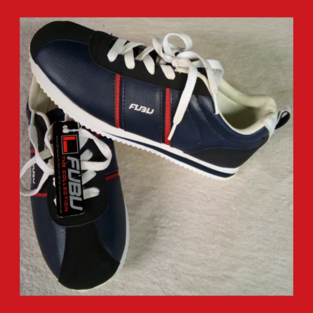 FILA BOYS SIZE 5 RED WHITE + BLUE SNEAKERS NWT